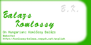 balazs komlossy business card