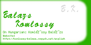 balazs komlossy business card